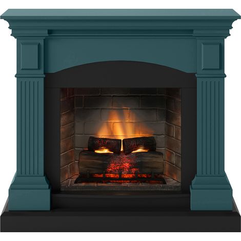 TAGU Cheminée électrique connectée 1400W - MAGNA Powerflame 2 - effets flammes 3D et crépitement - Turquoise (1/5)