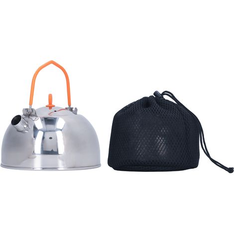 Bouilloire de camping portable en acier inoxydable 304 isolation thermique anti-brûlure mini théière pour pique-nique pêche extérieur (1/5)