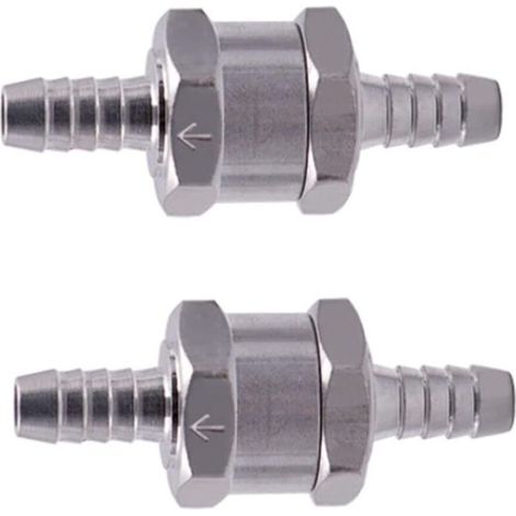 Enowelir 2 Pièces Clapet Anti-Retour Carburant, Clapet Anti-Retour de Retour D&39huile, Clapet Anti-Retour en Aluminium, Convient pour Carburateur et Système D&39alimentation(8 mm) (1/4)