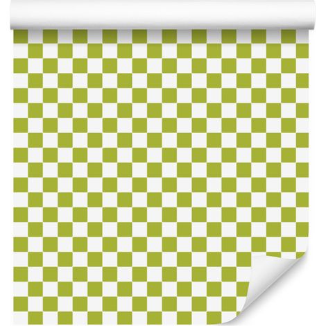 Schachbretttapete in Gelb, Creme, Weiß und Beige für Wohn- und Schlafzimmer, 50 x 1000 cm (1/5)