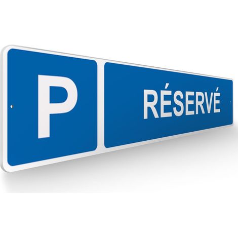Panneau de signalisation pour parking · Parking réservé  -  48 x 10 cm (1/5)