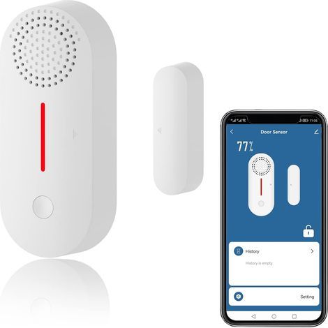 Capteur de porte intelligent, alarme sans fil pour portes et fenêtres, capteur de contact WiFi, notifications via application