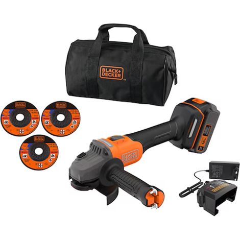 Smerigliatrice a batteria black & decker 115mm softstart bcg6l8f1s (1/5)