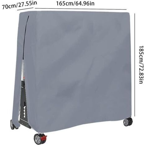 Table Tennis Cover Heavy Duty Waterproof Outdoor Indoor Ping Pong Table Storage Covers Accessories Polyester 165 x 70 x 185cm gris (1/4)