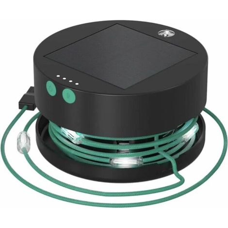 Wiederaufladbare Solar-Außenleuchte – Wasserdicht – 100 Lumen – 20 warmweiße LEDs – 5,5 m Kabel – USB- und Solarladung