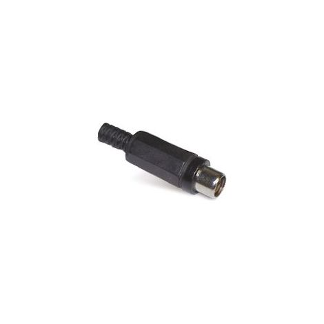 Connecteur RCA, plastique, noir, avec protection contre les plis