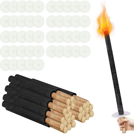 Wolketon Antorchas de Cera Antorchas de Jardín Antorchas de Cera Natural con Mango Extra Largo. para Pascua.Paquete de 50