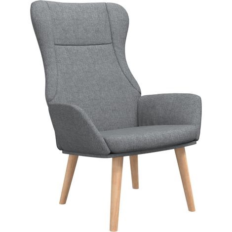 Sillón lounge de diseño moderno, sillón para dormitorio en tela gris claro y madera DEC026665 (1/5)