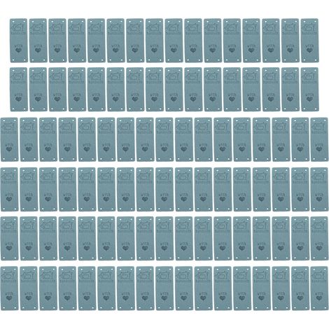 100 Étiquettes en Cuir PU Souple, 4 Trous, Accessoires DIY pour Portefeuille et Chapeau (Bleu) (1/5)