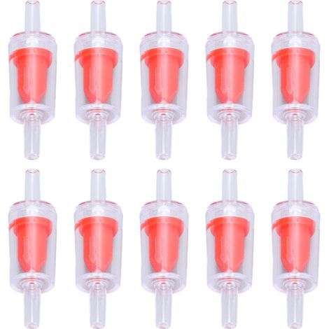 10 Stück 4-mm-PP-Rückschlagventile für Aquarienluftpumpen, Einweg-Wasserabsperrventile für Aquarien, rot (1/5)