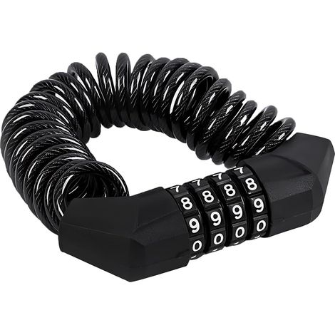 150cm Cadenas de Casque Moto 4.5mm,Cadenas Velo Antivol,Antivol Velo Code,Bike Lock,Alliage de Zinc,Convient aux Vélos,Motos et Scooters,Avec Code à 4 Chiffres (1/5)