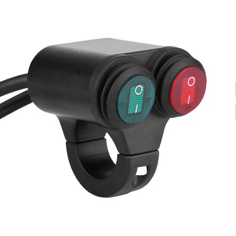 22 mm Universal-Motorradlenker-Scheinwerfer-, Brems-, Nebelscheinwerfer-, Hupen-Doppelknopfschalter Modell D