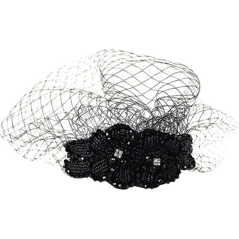 Bandeau vintage 2024 avec masque en maille, serre-tête à strass, style cage à oiseaux, pour femme (1/5)