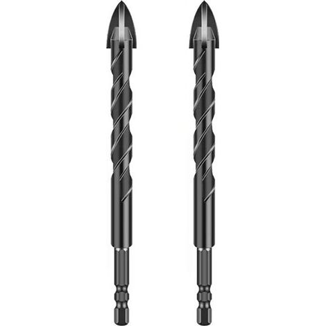 Forets de 12,2 mm (lot de 5) en tungstène, section transversale professionnelle, pour le perçage de divers matériaux : carrelage, céramique, verre, porcelaine, béton, ciment, bois et plastique. (1/2)