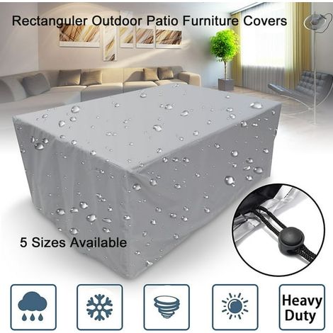 Housse de protection mobilier jardin extérieur imperméable 210D, ensemble table et chaises de terrasse, bâche résistante pour salon de jardin, couvre-meubles usage général (1/5)