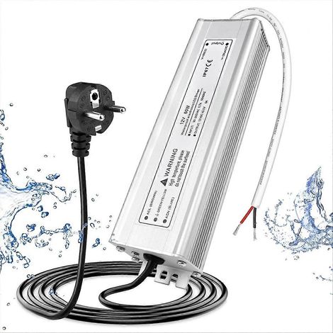 Boîtier LED 12 V 60 W, boîtier étanche extérieur avec prise, alimentation LED 230 V vers 12 V CC, UE (1/5)