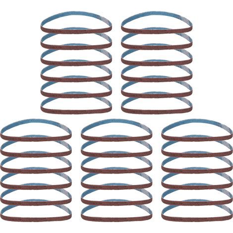 30 bandes abrasives 3/8X14 pouces, 6 de chacun des grains 60/80/120/150/240, oxyde d'aluminium pour le polissage du bois et du métal (1/5)