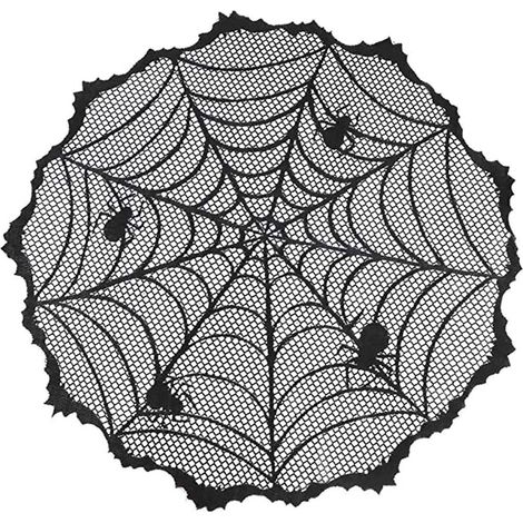 Nappe ronde noire araignée de 12 m (40 pi) pour décoration d'Halloween (1/5)