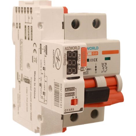 MCB Interruttore Magnetotermico Con Riarmo Automatico, Curva D 2P 3M 10000A AC 400V PB8H, 3 Tentativi (10s/60s/300s), Corrente Disponibili 6A 10A 16A 20A 25A 32A 40A 50A 63A  (D10A)