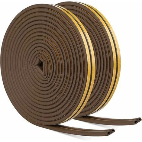Bande de Joint, Auto-adhésif Joint d'étanchéité de porte, 4 joints pour Fenêtre Anti-intempéries,Rouleau Insonorisation (20m Marron)