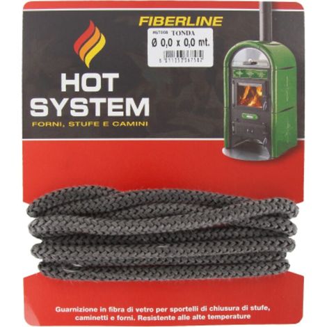 Joint rond en fibre de verre 6 mm pour portes de poele chemine'e et four longueur 2,5 m