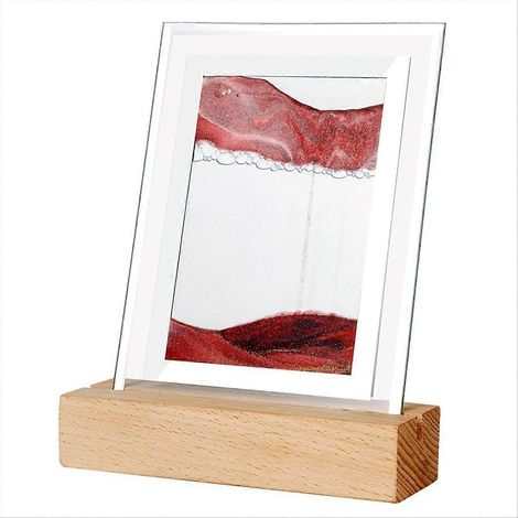 Lampe de nuit animée en art de sable, rouge (1/5)