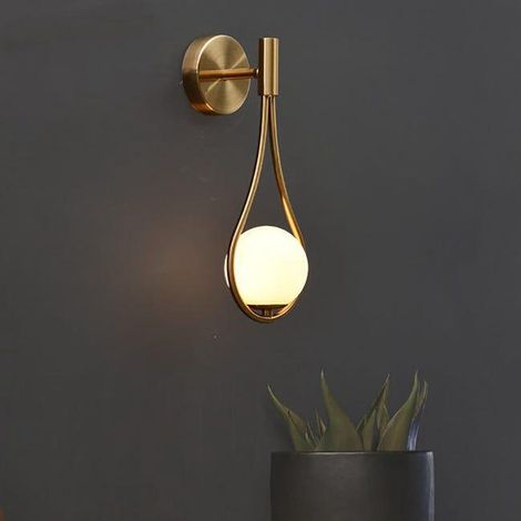 Applique Murale LED Moderne Industriels Luminaire Mural Ajustable Lampe Murale Verre Boule Ronde Abat-Jour E27 Lampe De Mur Métal Salon Couloir (1/4)