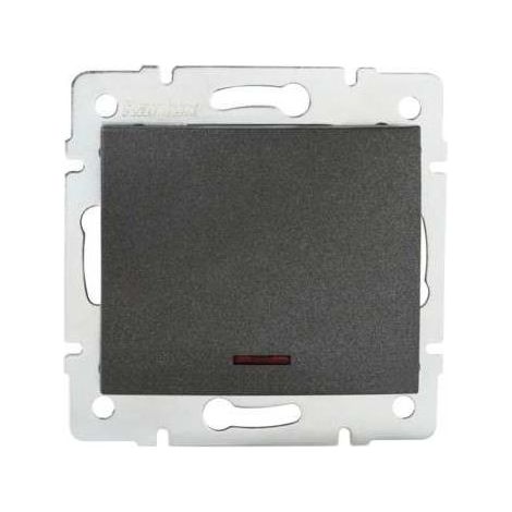 Interrupteur Simple LED - Graphite - Encastré - Rétroéclairé - 71x71mm (1/3)