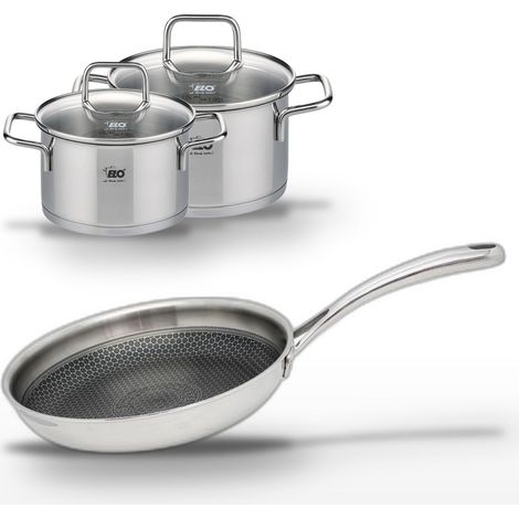 Lot Poêle 24cm Elo Relief Evolution & 2 Faitouts Elo (1/5)