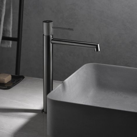 Imex - Grifo Monomando Lavabo Caño Alto Black Gun Serie Line (1/2)