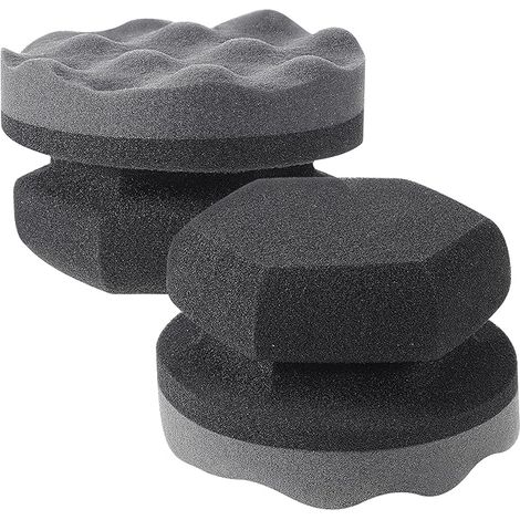 Set di 2 spugne per cera auto, spugna lucidante per pneumatici, spugne per la pulizia dell'auto, tampone applicatore esagonale per lucidatura pneumatici, per la pulizia dell'auto