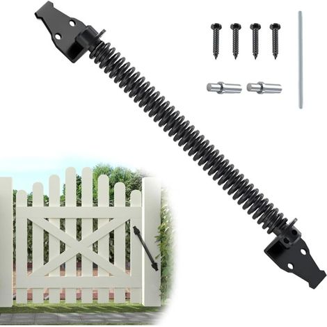 Ferme-porte automatique, ferme-porte automatique à ressort Ferme-porte réglable, noir, longueur 36 cm