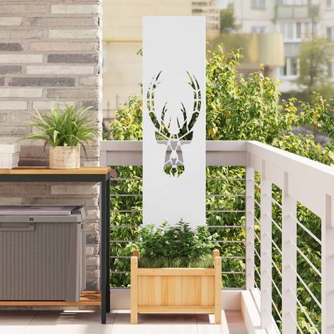 vidaXL Garden Privacy Screen White 32 x 140 cm Cold-rolled steel
