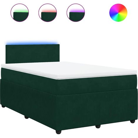 Maison Exclusive - Giroletto a Molle con Materasso Verde Scuro 120x200 cm Velluto (1/5)