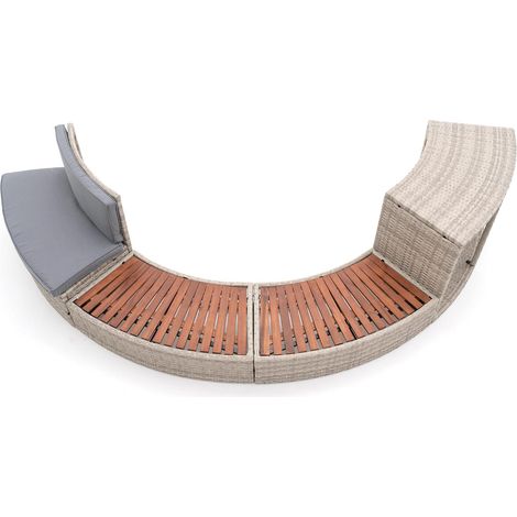 Abkleidung Whirlpool K2O Half Surround 180 289x45x56 cm Set aus 4 halbrunden Teilen, Treppen, Bank und Aufbewahrung (1/5)