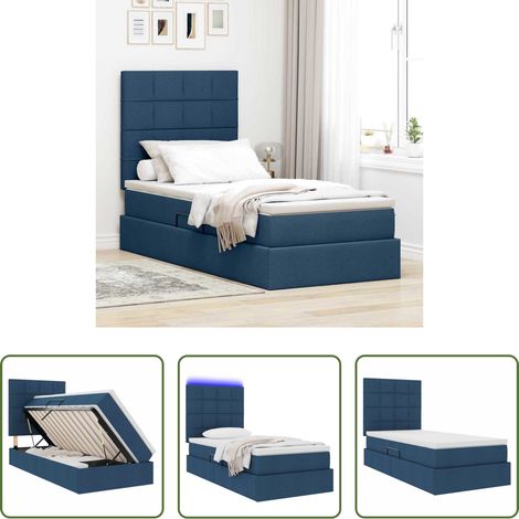 LED-Beleuchtung - Bett mit Stauraum und LED mit LED Blau 90 x 200 cm Polyester (1/5)