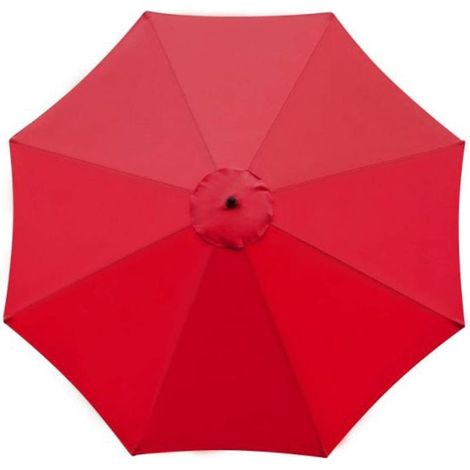 Awning of replacement for sunshade of patio, coverage upper of 8,9 feet, 8 nervures, easy to install, red (1/5)