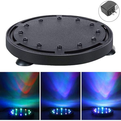 Disque À Bulles LED - Étanche IP68 - Pour Aquarium Et Fontaine - Télécommandé - Effet Arc-En-Ciel - 1 Pièce (1/5)