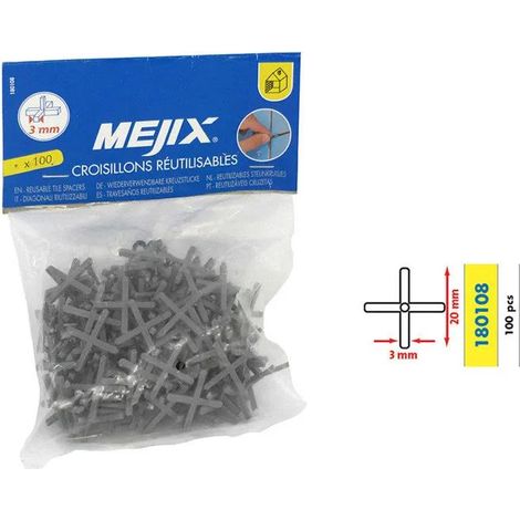 Cruces ECO 1.5/2/3/4/5mm MEJIX - reutilizables - 100 piezas