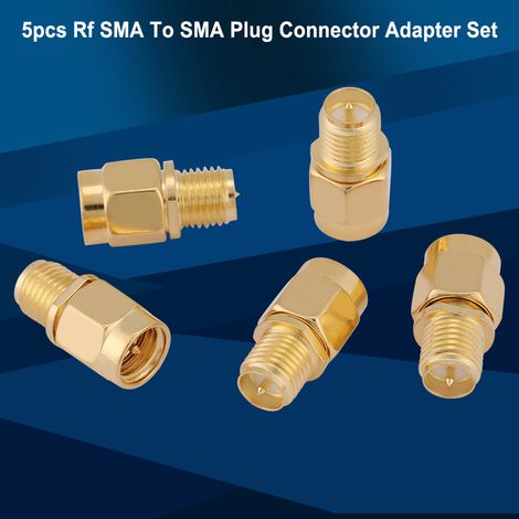 Ensemble de 5 adaptateurs coaxiaux RF SMA mâle vers RP SMA femelle