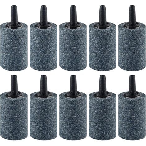 Aquarium Pierre à air 2.5 cm Cylindre diffuseur de Bulles - Dispositif pour Pompes à air Nano, Petits seaux, Aquariums et réservoirs DWC de Jardin extérieur - Lot de 10 pièces
