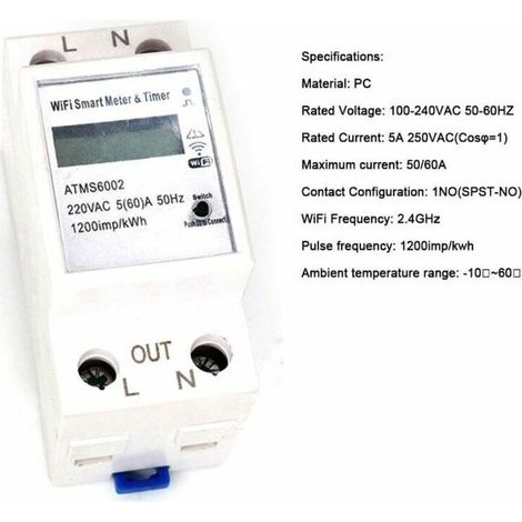 WiFi Compteur électrique intelligent Compteur d'énergie intelligent minuteur téléphone mobile APP Télécommande (1/4)