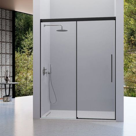 Duschfront + Schiebetür PAVIA Schwarz / 99-102 cm (1/5)