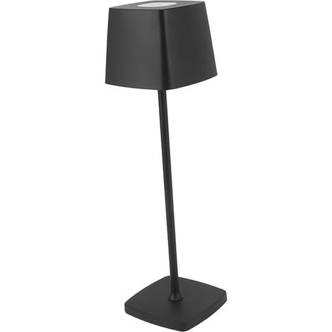 Lampe de table rechargeable noire avec protection oculaire, 5200 mAh, autonomie de 8 à 12 heures, en aluminium, idéale pour la chambre, les études ou la décoration. (1/5)