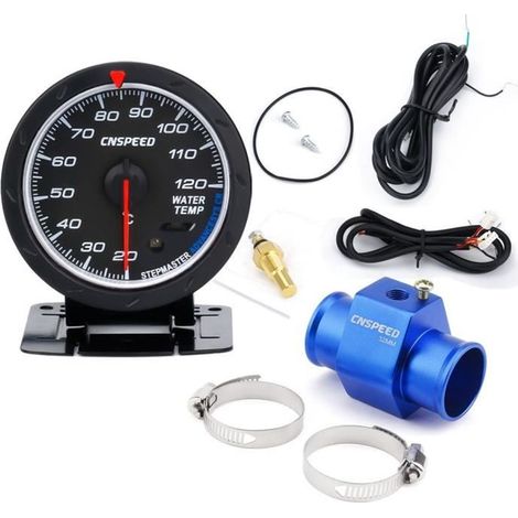 1 x jauge de température eau, 60 mm, écran rouge et blanc, capteur inclus, pour voiture 12 V (1/4)
