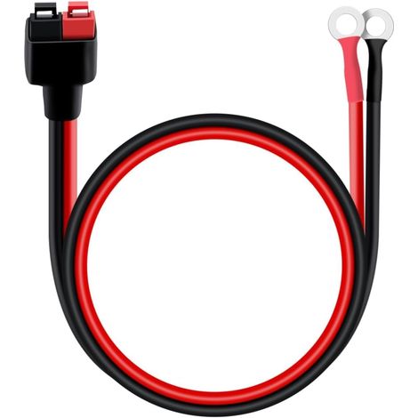 Connecteur avec Borne à Joint Torique 12AWG 45A Cable Batterie pour Voiture, Motos, Remorque, Chargeur de Batterie de Générateur Solaire (1 m) (1/5)