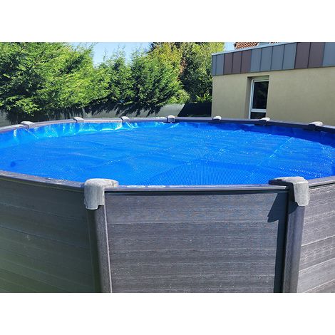 Bâche à bulles pour piscine rectangulaire 5.35m x 2.53m Bleu