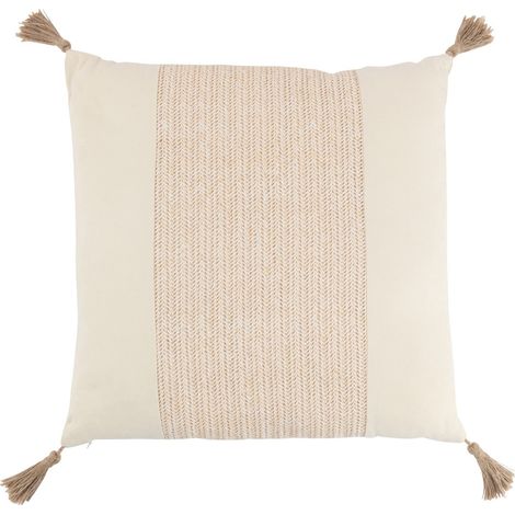Coussin carré beige 45x45x10cm (1/5)
