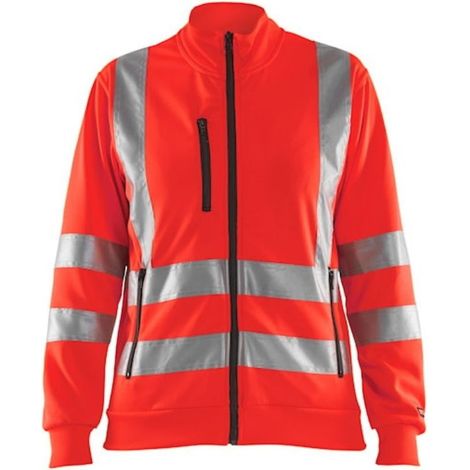 Sweat de travail zippé haute visibilité femme 3308 - Rouge fluo XL (1/4)