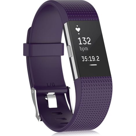 Bracelet de rechange ajustable en silicone souple avec boucle métallique sécurisée, grande taille, pour montre connectée Fitbit Charge 2 (1/5)